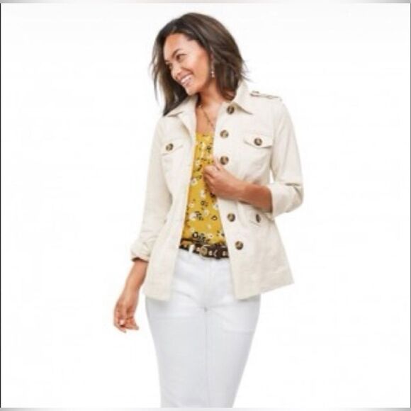 Cabi Kenya Cargo Cotton Jacket Collared Utility with Pockets 5659 Size Small - Picture 3 of 15